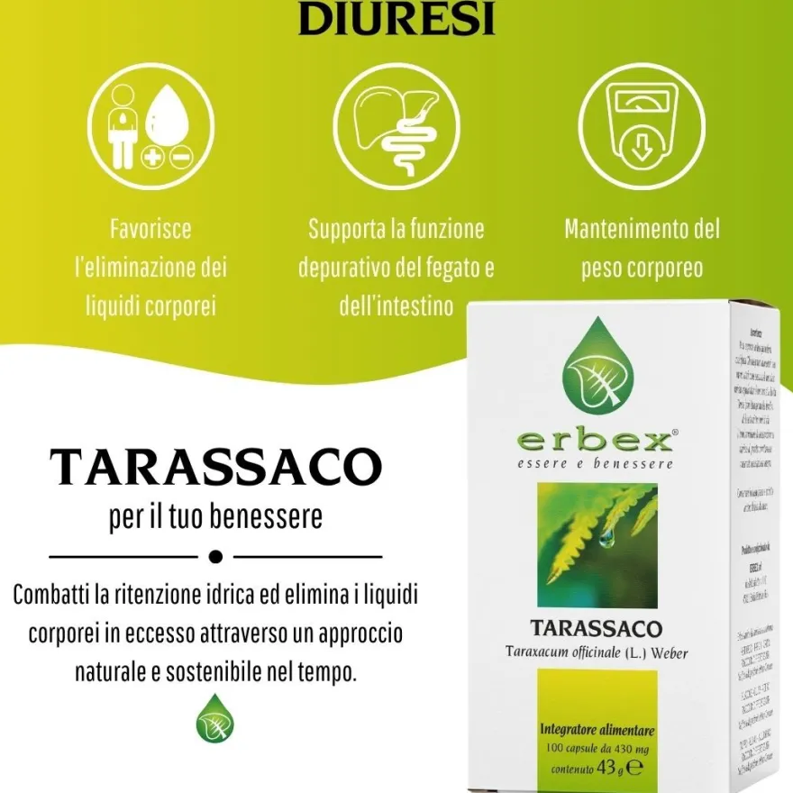 Erbex Tarassaco 430mg 100 Capsule