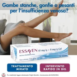 Essaven Gel Con Escina 1% Per Gambe Stanche Gonfie E Pesanti Tubo Da 80g