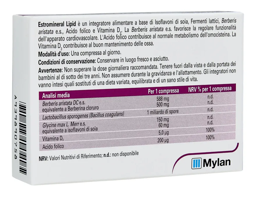 Estromineral Lipid Integratore Menopausa 20 Compresse