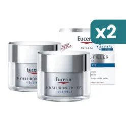 Eucerin Hyaluron Filler crema notte antirughe bipacco 2x50ml