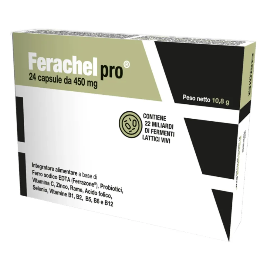 Ferachel Pro Integratore Di Ferro Con Vitamina C 24 Capsule