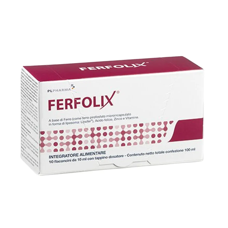 Ferfolix Integratore Ferro Acido Folico 10 Flaconcini Monodose