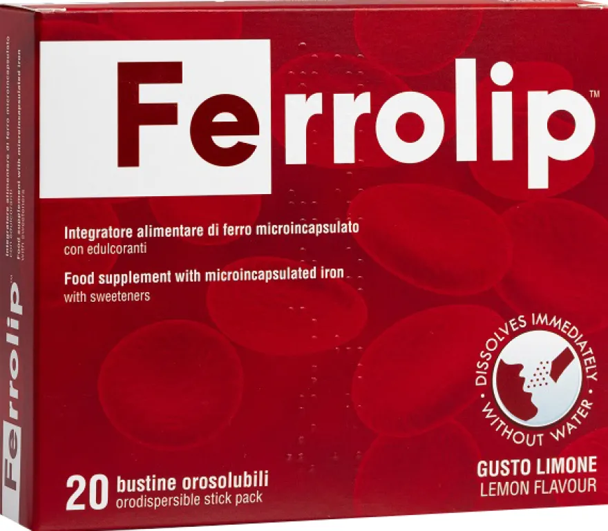 Ferrolip Integratore Di Ferro Gusto Limone 20 Bustine Orosolubili