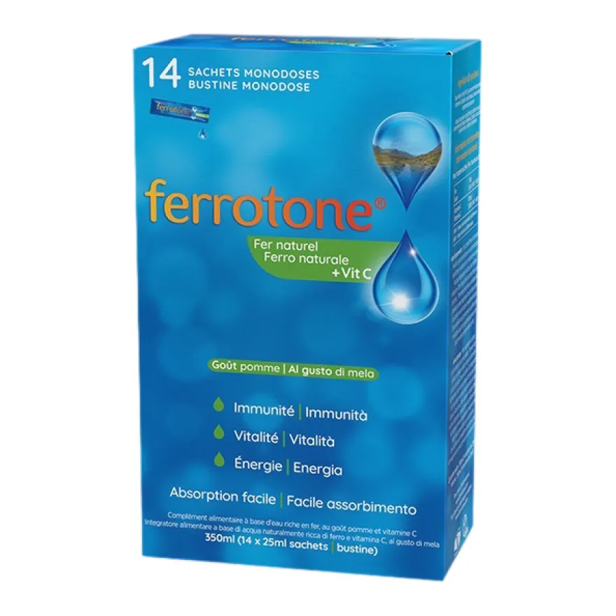 Ferrotone Integratore Di Ferro Gusto Mela 14 Bustine