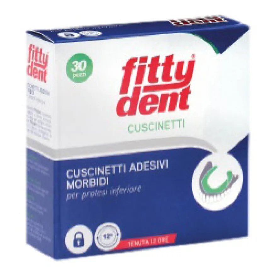 Fittydent Cuscinetto Adesivo Morbido Protesi Inferiore 30 Pezzi