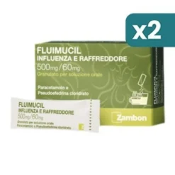 Fluimucil Influenza Raffreddore 500mg/60mg Granulato 2 confezioni da 8 Bustine