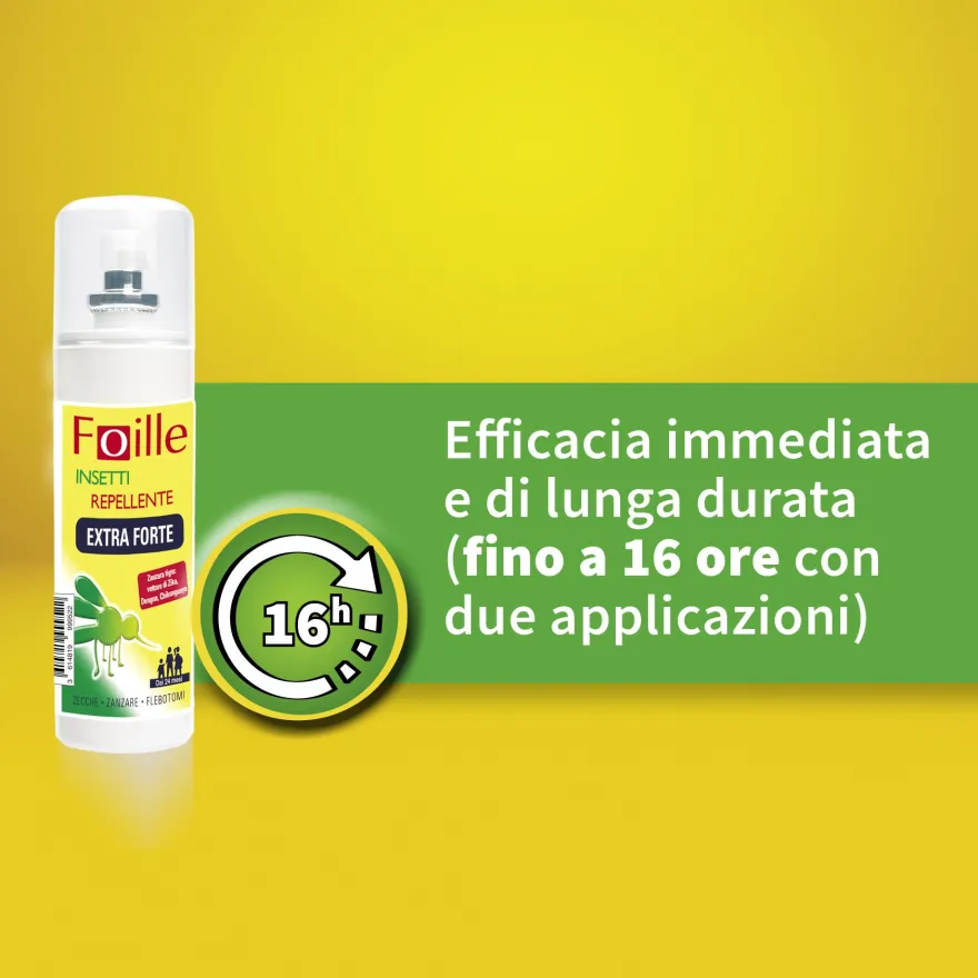 Foille Insetti Repellente Extra Forte Deet 50% Spray Anti Zanzare Zecche E Flebotomi 100ml