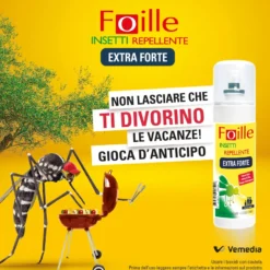 Foille Insetti Repellente Extra Forte Deet 50% Spray Anti Zanzare Zecche E Flebotomi 100ml