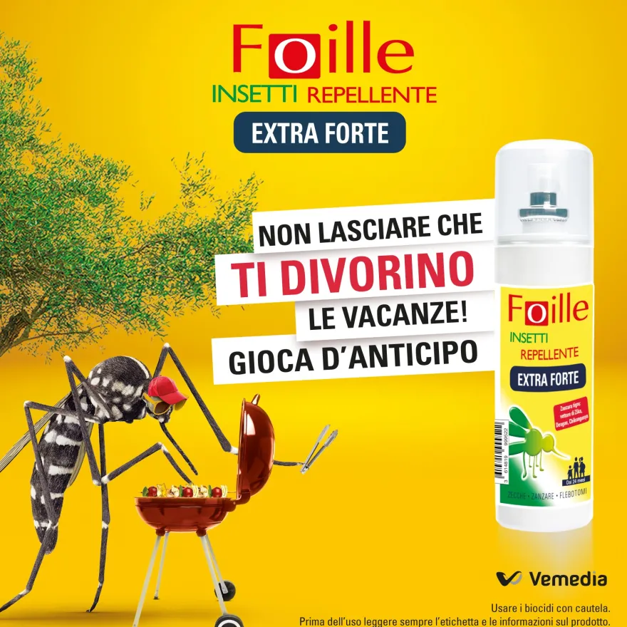 Foille Insetti Repellente Extra Forte Deet 50% Spray Anti Zanzare Zecche E Flebotomi 100ml