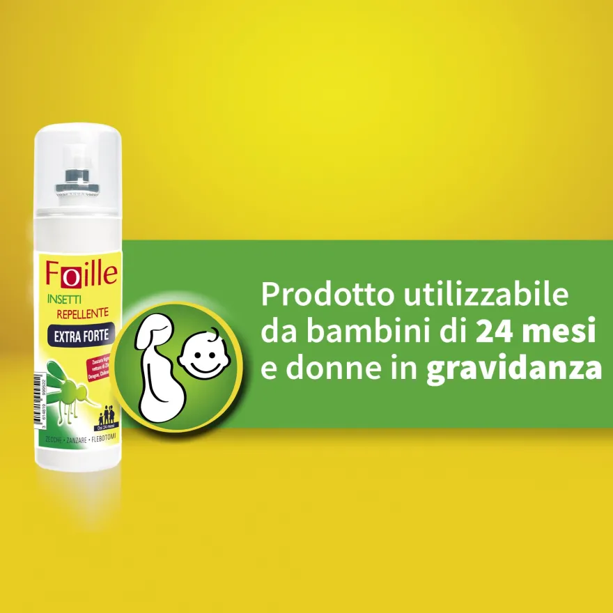 Foille Insetti Repellente Extra Forte Deet 50% Spray Anti Zanzare Zecche E Flebotomi 100ml
