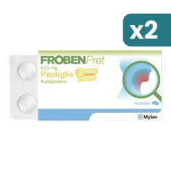 Frobenpret 8,75mg Flurbiprofene Trattamento Gola 2 confezioni da 16 Pastiglie