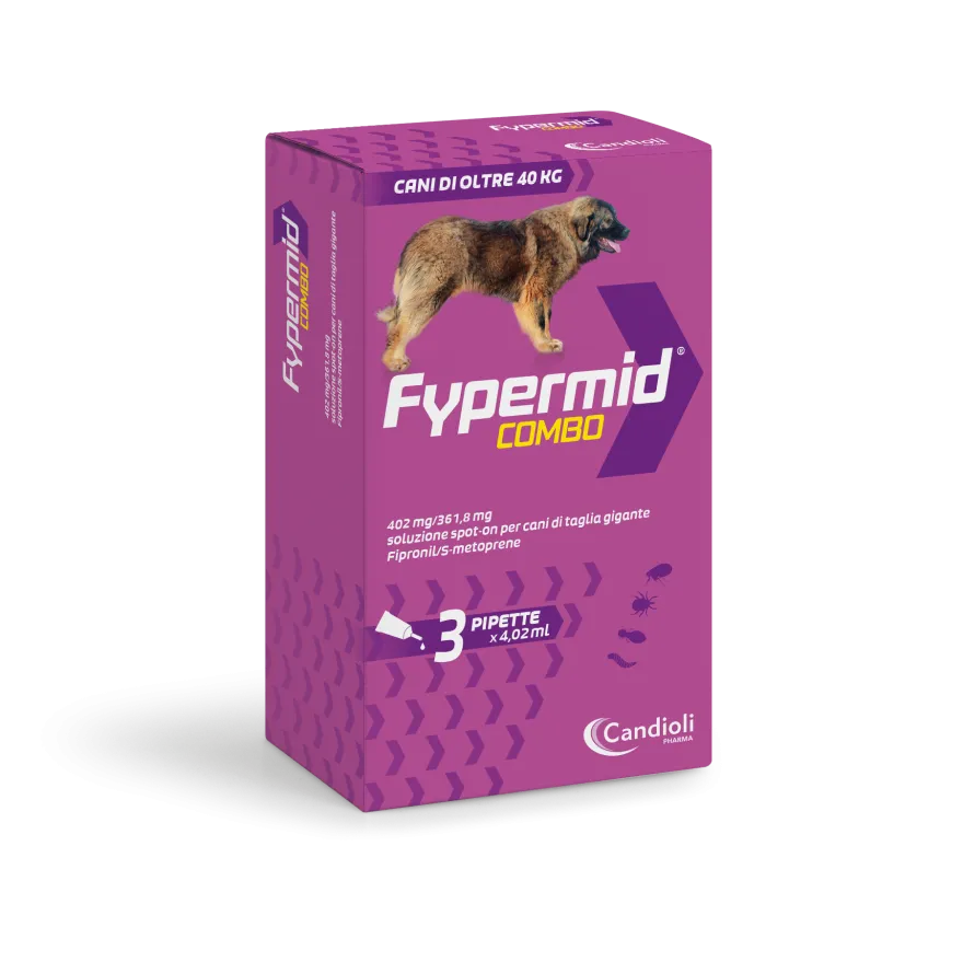 Fypermid Combo Spot-on Soluzione 3 Pipette 4,02ml 402mg + 361,8mg Cani Taglia Gigante