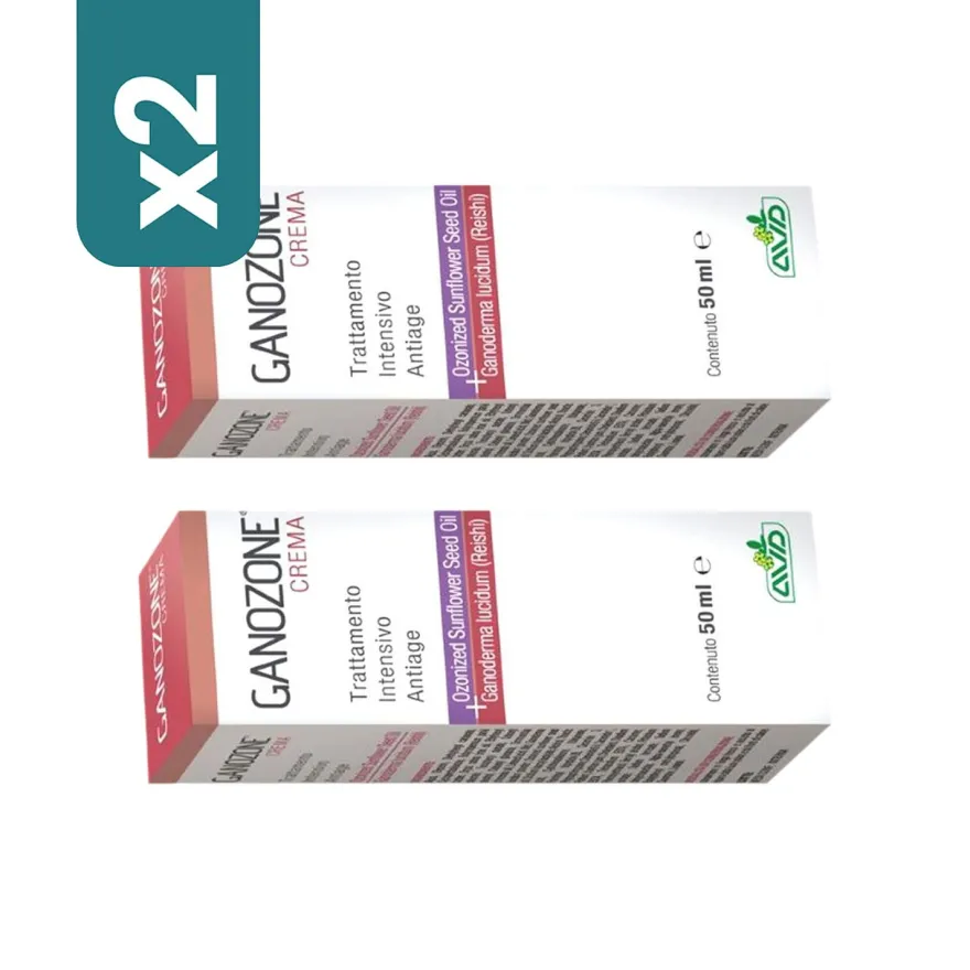 Ganozone crema trattamento viso anti-età bipacco 2x50ml