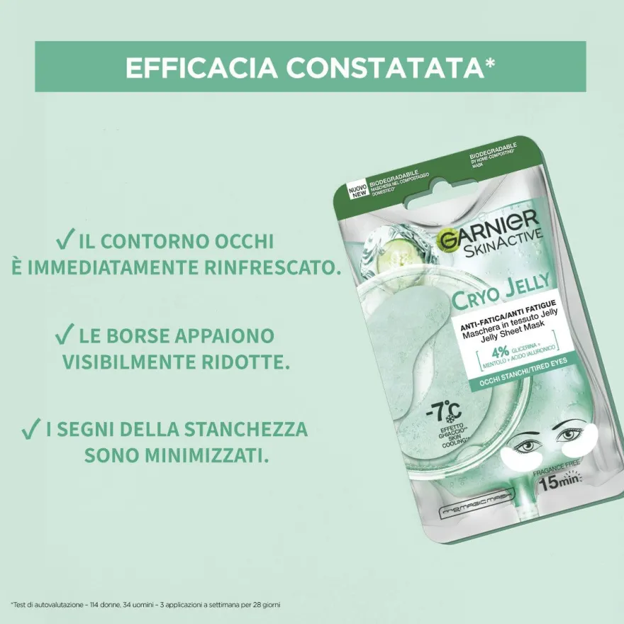 Garnier Skinactive Hyaluronic Cryojelly Maschera Occhi Anti-fatica 1 Pezzo