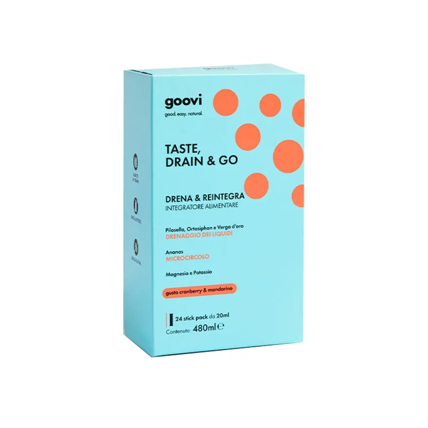 Goovi Taste Drain & Go Drenante Cranberry E Mandarino 24 Stick Pack
