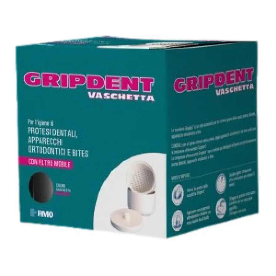 Gripdent Vaschetta Porta Protesi Dentali Accessorio Utile 1 Pezzo