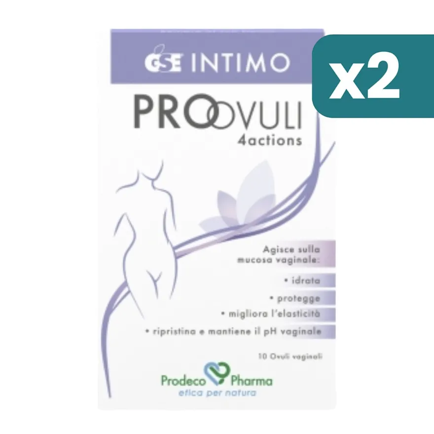 Gse Intimo Proovuli 4 Actions Ovuli Vaginali Protettivi E Lenitivi 2 confezioni da 10 Ovuli
