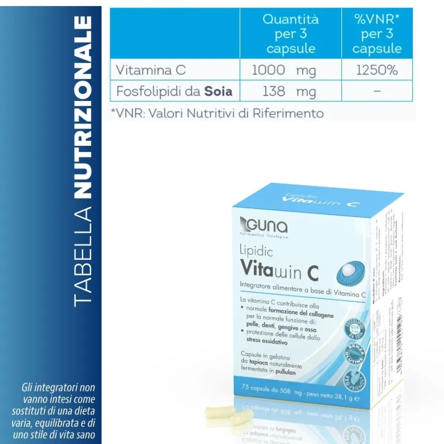Guna Lipid Vitawin C Integratore Di Vitamina C 75 Capsule