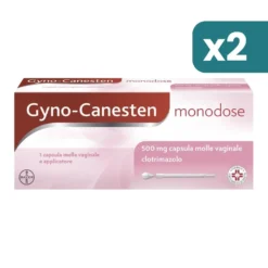 Gyno-canesten Monodose Sintomi Candida 500mg Clotrimazolo 1 Capsula Vaginale + Applicatore 2 confezioni