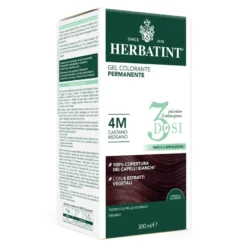 Herbatint Gel Colorante Permanente 3dosi 4m Castano Mogano Tinta Permanente Capelli Senza Ammonia 300ml