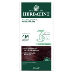 Herbatint Gel Colorante Permanente 3dosi 4m Castano Mogano Tinta Permanente Capelli Senza Ammonia 300ml