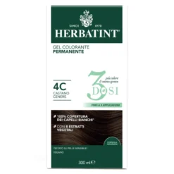 Herbatint Gel Colorante Permanente 3dosi 4c Castano Cenere Tinta Permanente Capelli Senza Ammonia 300ml