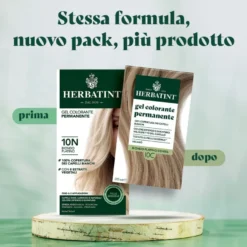 Herbatint Gel Colorante Permanente 3dosi 10c Biondo Platino Cenere Colorazione Permanente Per Capelli Senza Ammoniaca Permanente 170ml