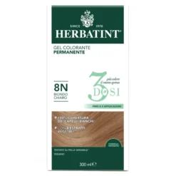 Herbatint Gel Colorante Permanente 3dosi 8n Biondo Chiaro Tinta Permanente Capelli Senza Ammonia 300ml