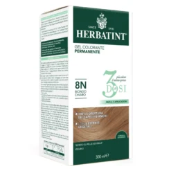 Herbatint Gel Colorante Permanente 3dosi 8n Biondo Chiaro Tinta Permanente Capelli Senza Ammonia 300ml