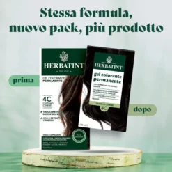Herbatint Gel Colorante Permanente 3dosi 4c Castano Cenere Colorazione Permanente Per Capelli Senza Ammoniaca 170ml