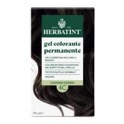 Herbatint Gel Colorante Permanente 3dosi 4c Castano Cenere Colorazione Permanente Per Capelli Senza Ammoniaca 170ml