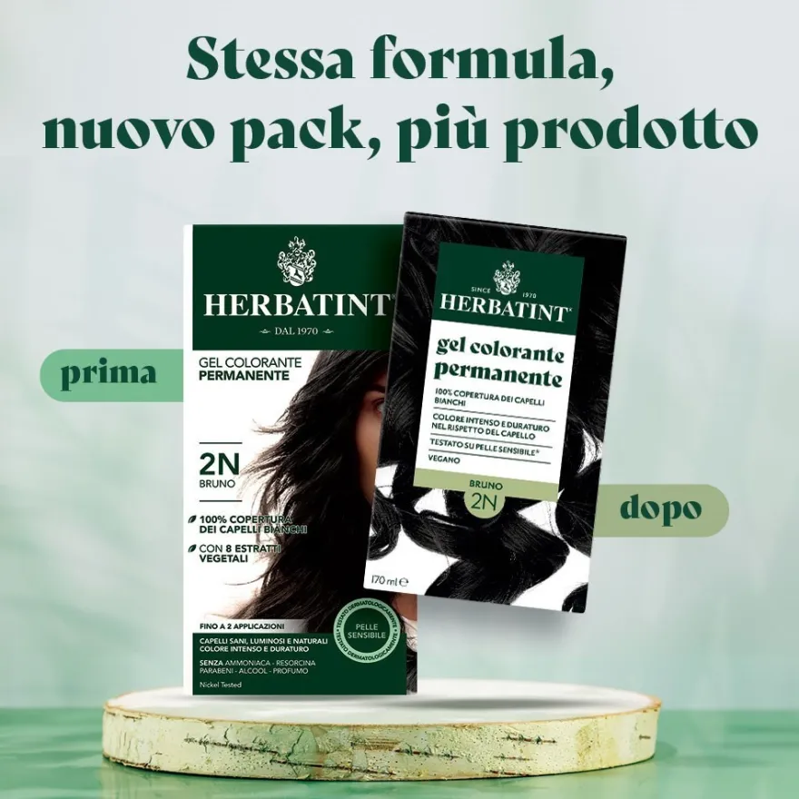 Herbatint Gel Colorante Permanente 3dosi 2n Bruno Colorazione Permanente Per Capelli 170ml