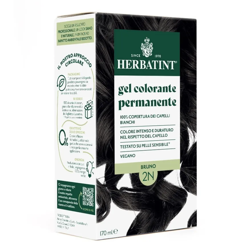 Herbatint Gel Colorante Permanente 3dosi 2n Bruno Colorazione Permanente Per Capelli 170ml