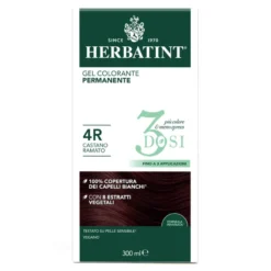 Herbatint Gel Colorante Permanente 3dosi 4r Castano Ramato Tinta Permanente Capelli Senza Ammonia 300ml