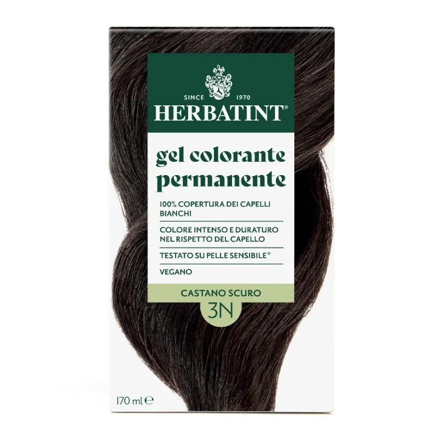 Herbatint Gel Colorante Permanente 3dosi 3n Castano Scuro Colorazione Permanente Per Capelli Senza Ammoniaca 170ml