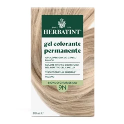 Herbatint Gel Colorante Permanente 3dosi 9n Biondo Chiarissimo Tintura Permanente Delicata Per Capelli 170ml