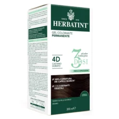 Herbatint Gel Colorante Permanente 3dosi 4d Castano Dorato Tinta Permanente Capelli Senza Ammonia 300ml