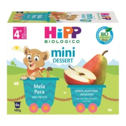 Hipp Mini Dessert Mela Pera 100g 4 Vasetti Senza Zuccheri Aggiunti