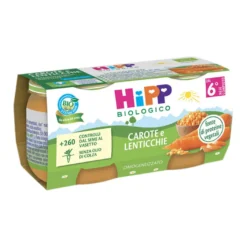 Hipp Omogeneizzato Carote E Lenticchie Biologico 80g 2 Pezzi