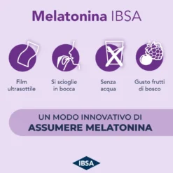 Ibsa Melatonina Integratore Per Sonno 2 confezioni da 30 Film Orali