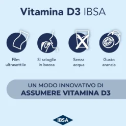 Ibsa Vitamina D3 2000ui Integratore Sistema Immunitario 3 confezioni da 30 Film
