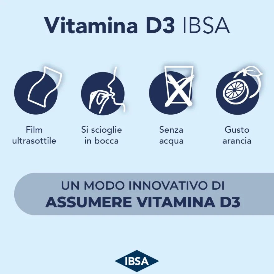 Ibsa Vitamina D3 2000ui Integratore Sistema Immunitario 3 confezioni da 30 Film