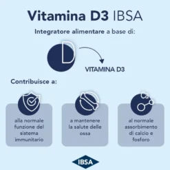 Ibsa Vitamina D3 2000ui Integratore Sistema Immunitario 3 confezioni da 30 Film