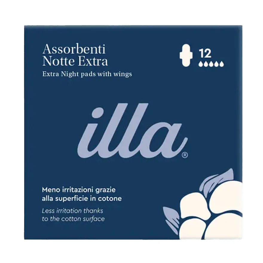 Illa Care Assorbenti Notte Extra Con Ali 12 Pezzi