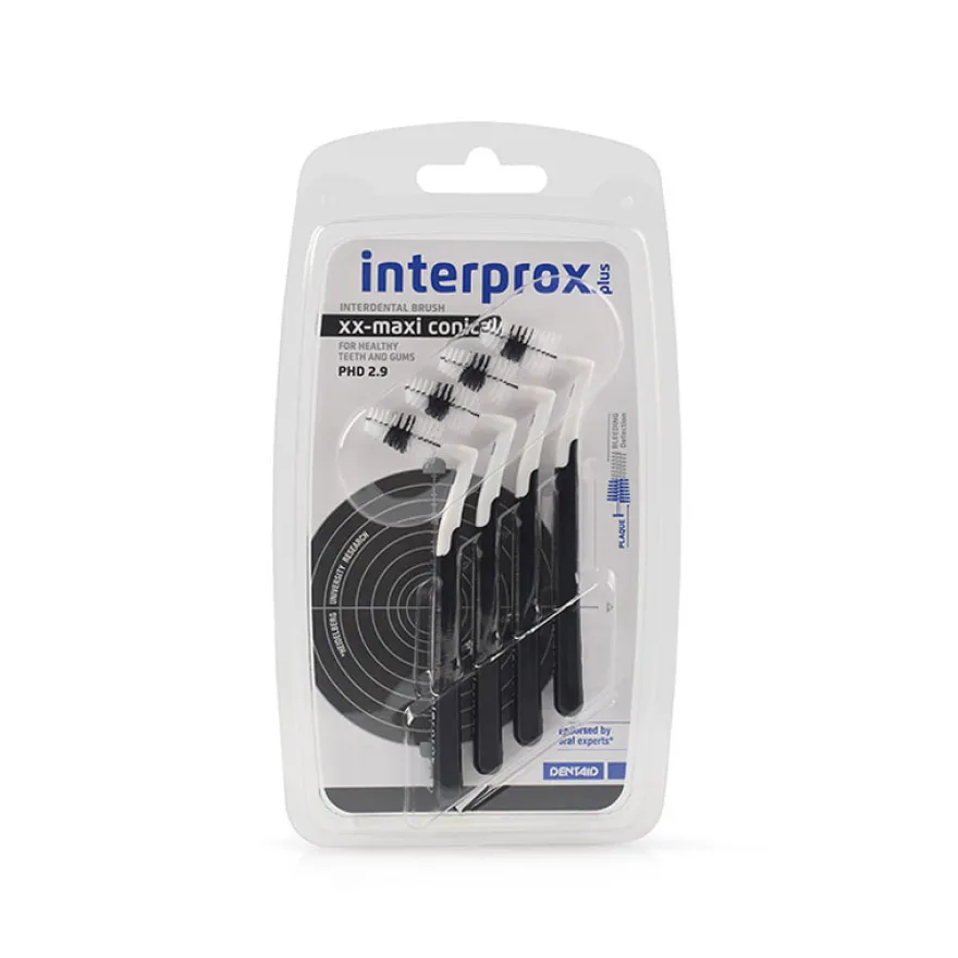 Interprox Spazzolino Plus Xx Maxi Nero 4 Pezzi