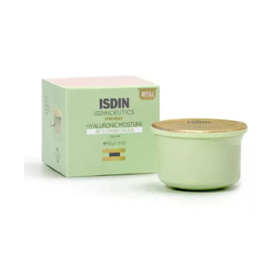 Isdin Isdinceutics Hyaluronic Moisture Oily Refill Crema Viso Idratante Pelle Mista E Grassa 50g