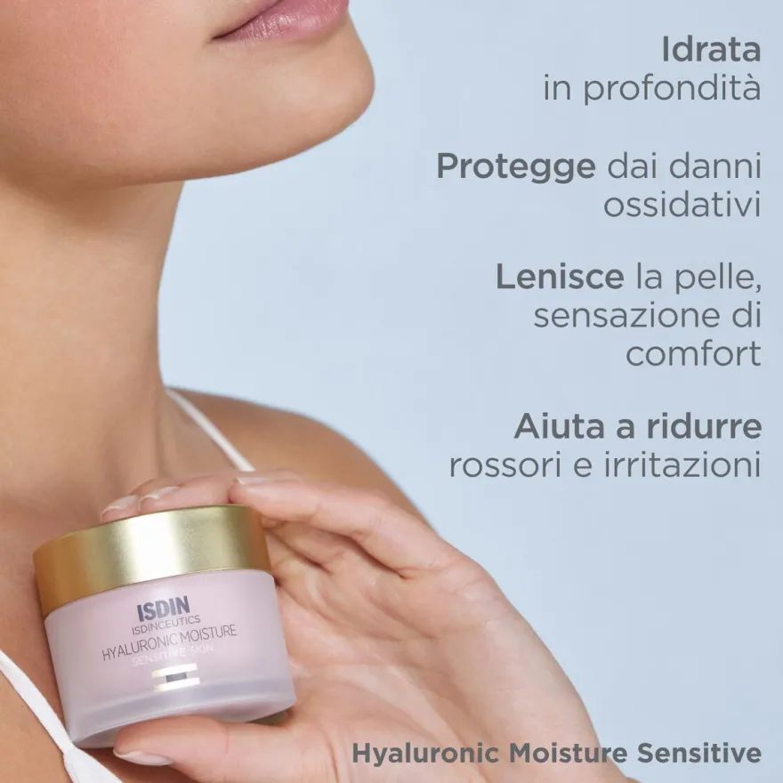 Isdin Isdinceutics Hyaluronic Moisture Sensitive Crema Viso Idratante Pelle Sensibile 50g