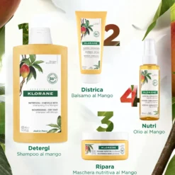 Klorane Balsamo Al Mango Nutriente Capelli Secchi 200ml
