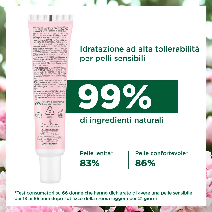 Klorane Crema Ricca Lenitiva Alla Peonia Bio Pelle Sensibile E Secca 40ml