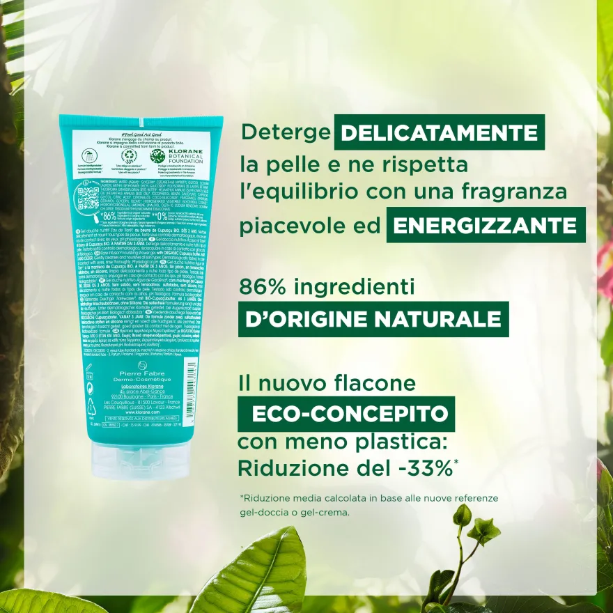 Klorane Gel Doccia Nutritivo Al Cupuaçu Bio Profumo Eau De Tiaré Tutti I Tipi Di Pelle 200ml